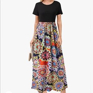 Short Sleeve Maxi Dresses Casual With pockets